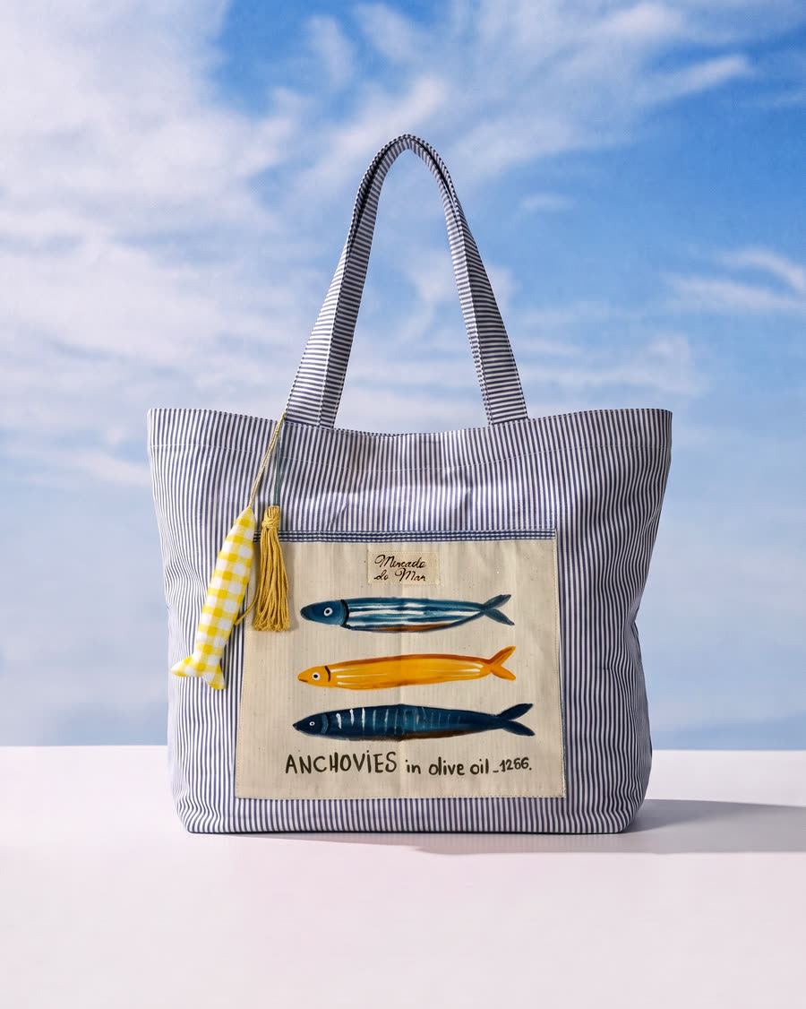 Bolsa A Anchova: três peixes e o letreiro anchovies in olive oil